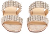Thumbnail for your product : Christian Louboutin Myriadiam Embellished Double-strap Slides - Silver