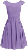 Thumbnail for your product : Cdress Women's Short Bridesmaid Dresses Chiffon Appliques Prom Dress Party Formal Gowns USW