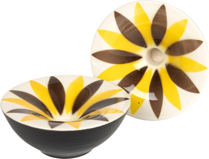 Royal Copenhagen Pair Aluminia Faience Hand Painted Candle Holders