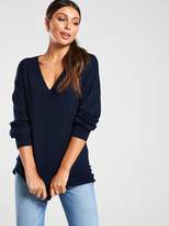 Thumbnail for your product : Very V Neck Blouson Sleeve Slouch Jumper - Navy