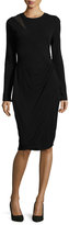 Thumbnail for your product : Elie Tahari Sinaya Long-Sleeve Ruched Sheath Dress, Black