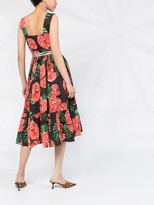 Thumbnail for your product : Dolce & Gabbana Laceleaf Print Midi Dress