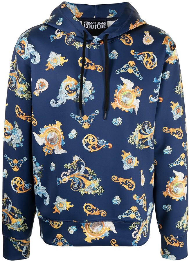 versace hoodie blue