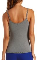Thumbnail for your product : Charlotte Russe Striped Ruffle Tank Top