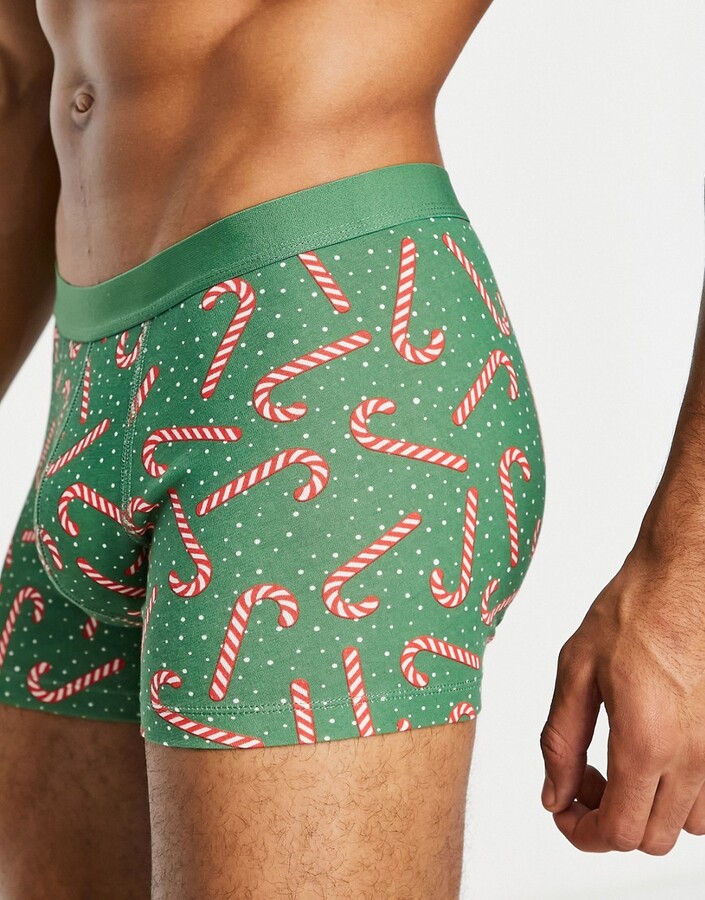 ASOS DESIGN christmas short trunks with candy cane print - ShopStyle Boxers