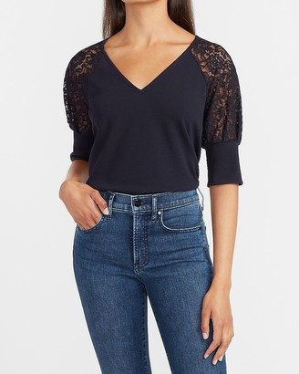 navy blue lace top plus size