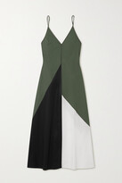 Thumbnail for your product : Bassike + Net Sustain Paneled Organic Cotton-poplin Maxi Dress - Army green - 2