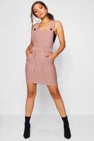 Thumbnail for your product : boohoo Stripe Button Detail Pinafore Dress