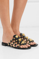 Thumbnail for your product : Balenciaga Giant Studded Croc-effect Leather Slides