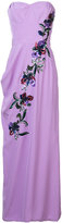 Carolina Herrera - robe bustier longue à sequins brodés