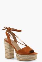 Thumbnail for your product : boohoo Espadrille Wrap Up Platforms