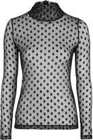 Thumbnail for your product : Boutique Sheer polka roll neck