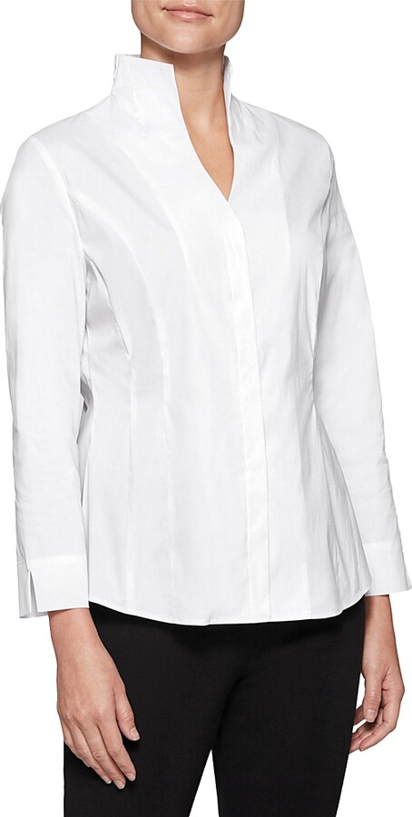 Misook Mandarin Collar Shirt