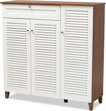 Coolidge Modern and Contemporary 21 Pair Shoe Storage Cabinet