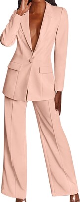Generic Women Fashion Casual Clothes Long Sleeve Assorted Colors Blazer  High Waist Suit Pencil Pants Women Casual Two Piece Suit Women Jumpsuit -  ShopStyle