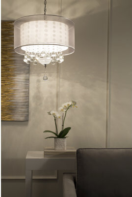 House of Hampton Venito 3 - Light Unique / Statement Drum Chandelier