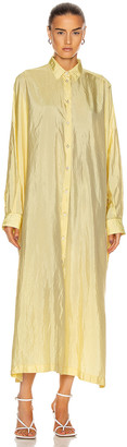 Jil Sander Packaway Shirt Dress in Light Pastel Yellow | FWRD