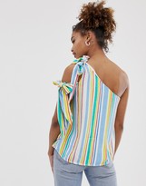 Thumbnail for your product : Pepe Jeans Luna stripe asymmetric sleeve top
