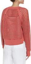Thumbnail for your product : Rebecca Taylor Lattice-Stitch Cropped Knit Sweater