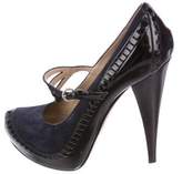 Thumbnail for your product : Alberta Ferretti Suede Mary Jane Pumps