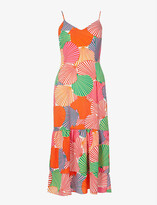 Thumbnail for your product : NEVER FULLY DRESSED Frida shell-print woven midi dress