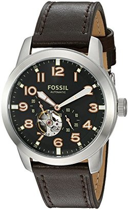 Fossil Men's ME3118 Pilot 54 Automatic Dark Brown Leather Watch