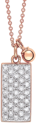 ginette_ny Mini Diamond Ever Rectangle Necklace - Rose Gold