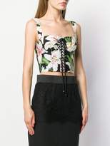 Thumbnail for your product : Dolce & Gabbana floral print lace-up bustier top