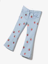 Thumbnail for your product : Stella McCartney Kids Embellished Strawberry-Print Jeans