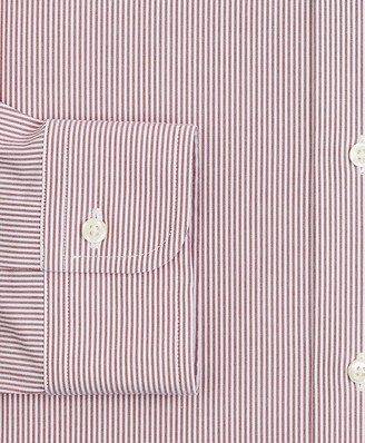 Brooks Brothers Stretch Milano Slim-Fit Dress Shirt, Non-Iron Poplin Ainsley Collar Fine Stripe