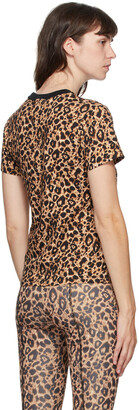 Versace Jeans Couture Beige & Black Leopard Logo T-Shirt