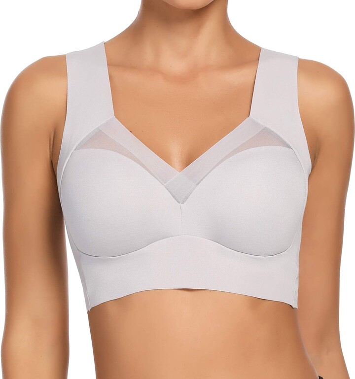 WOWENY Soft Bras Wireless Bras for Women Sleep Non Wired Bralette Crop Top  Comfort Bra Tops Full Coverage Thin Bustier Light Support Grey M - ShopStyle