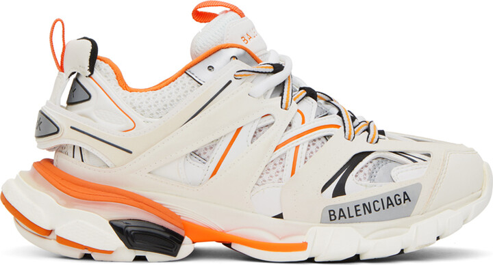 Balenciaga Orange & White Track Sneakers - ShopStyle