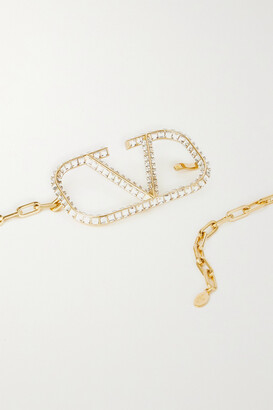 VALENTINO GARAVANI Crystal-embellished gold-tone chain belt
