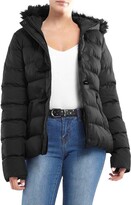 Thumbnail for your product : Brave Soul Womens Ladies Designer Faux Fur Hooded Short Jacket Quilted Puffer Padded Coat UK 10 / Small Black