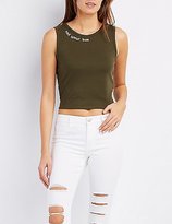 Thumbnail for your product : Charlotte Russe Not Your Bae Crop Top
