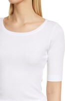 Thumbnail for your product : Caslon Ballet Neck Cotton & Modal Knit Elbow Sleeve Tee