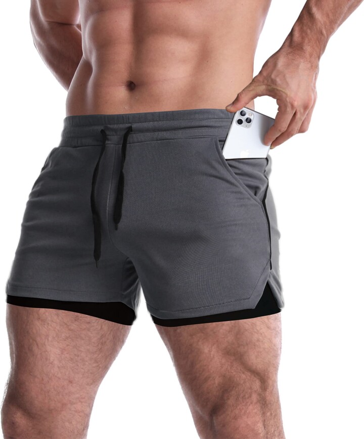 HNVAVQ Mens Compression Running Shorts Sports Underwear Tight Gym