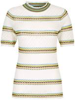 Thumbnail for your product : Sandro Striped Pointelle T-Shirt