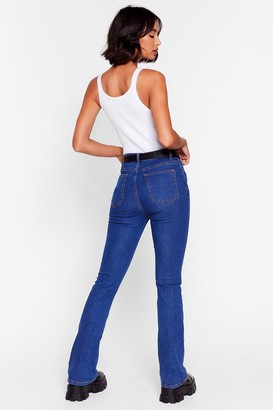 Nasty Gal Womens Get Flare Now Mid-Rise Skinny Jeans - Blue - 8