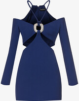 Womens Navy Silver Cut-out 