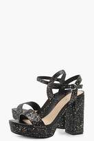 Thumbnail for your product : boohoo Womens Evie Wide Fit Glitter Platform Heels
