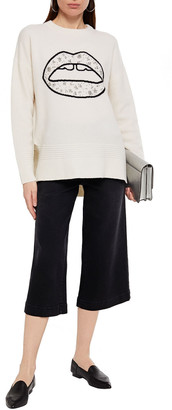 Markus Lupfer Holly Crystal-embellished Intarsia Merino Wool Sweater