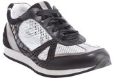 Thumbnail for your product : Rachel Zoe black and white and silver leather and mesh canvas sneakers