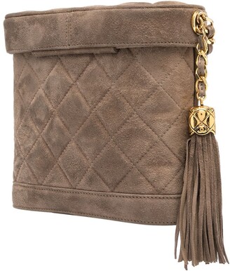 Chanel Pre Owned 1990 CC diamond-quilted tassel crossbody bag - ShopStyle