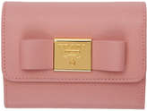 Prada Pink Gold Bow Compact Wallet 