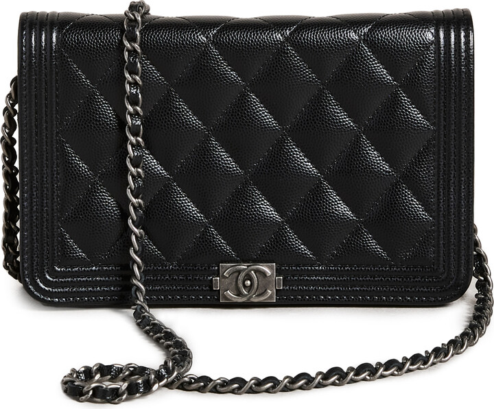 Shopbop Archive Chanel Boy Wallet on a Chain, Caviar - ShopStyle