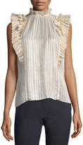 Thumbnail for your product : Rebecca Taylor Sleeveless Plaid Pleated Top
