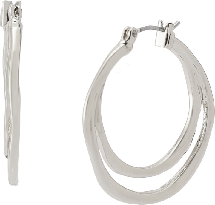 Robert Lee Morris Soho Sculpted Double Row Hoop Earrings