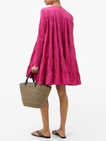Thumbnail for your product : Merlette New York Soliman Tiered Cotton Mini Dress - Dark Pink